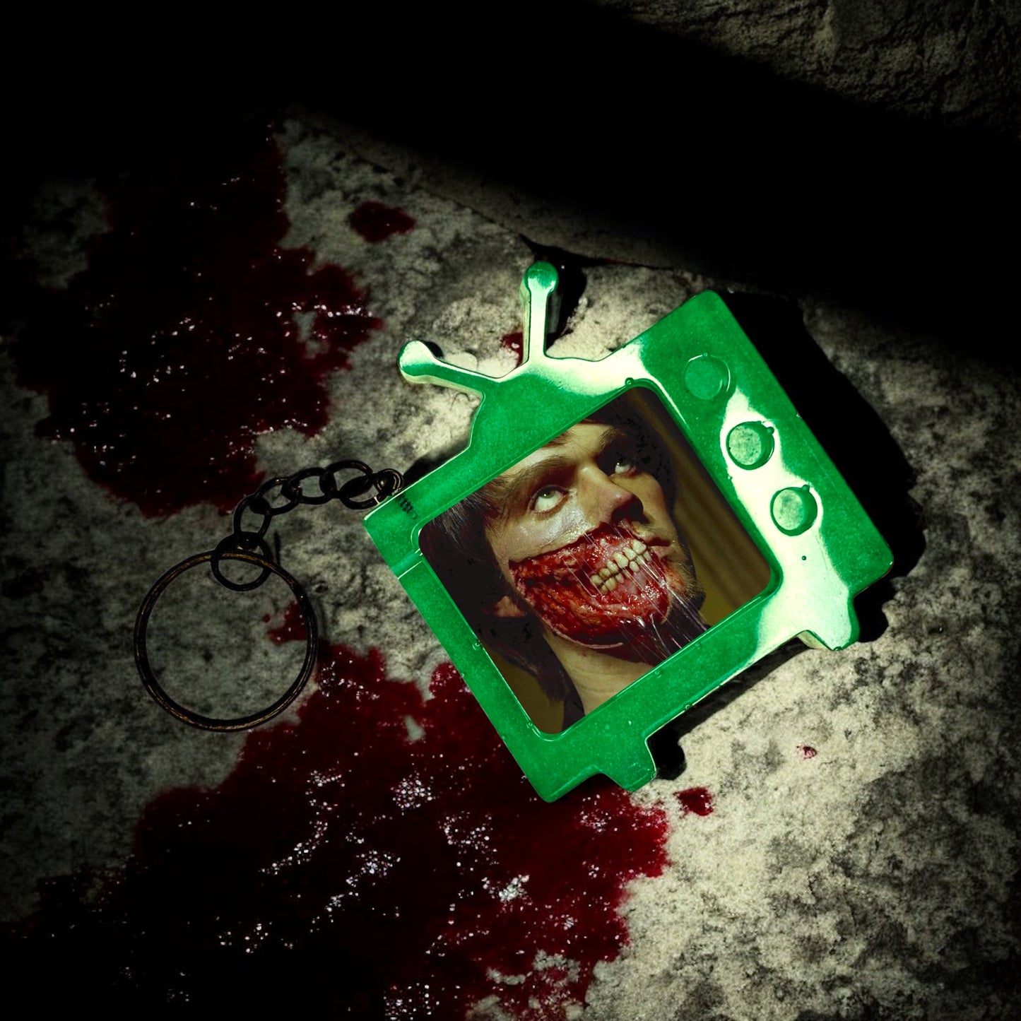 House of Wax Face Peel TV Keychain