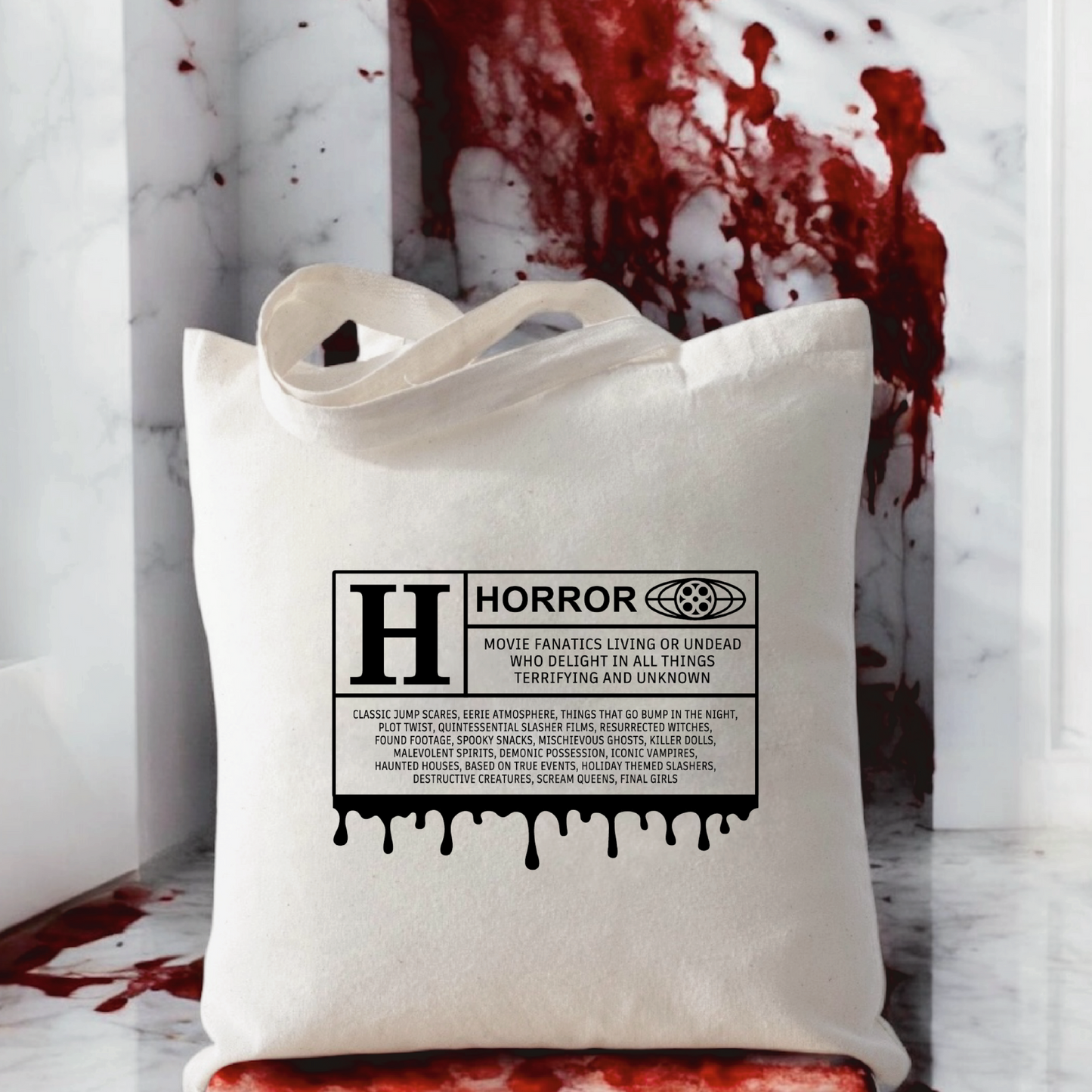 Horror Movie Rating Canvas Tote Bag