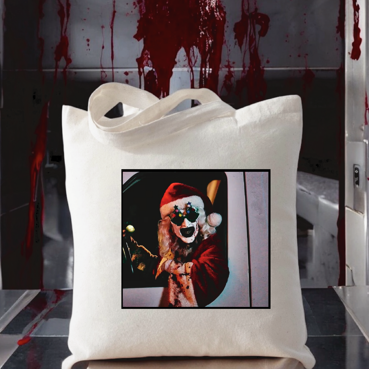 Terrifier Art Santa Canvas Tote Bag