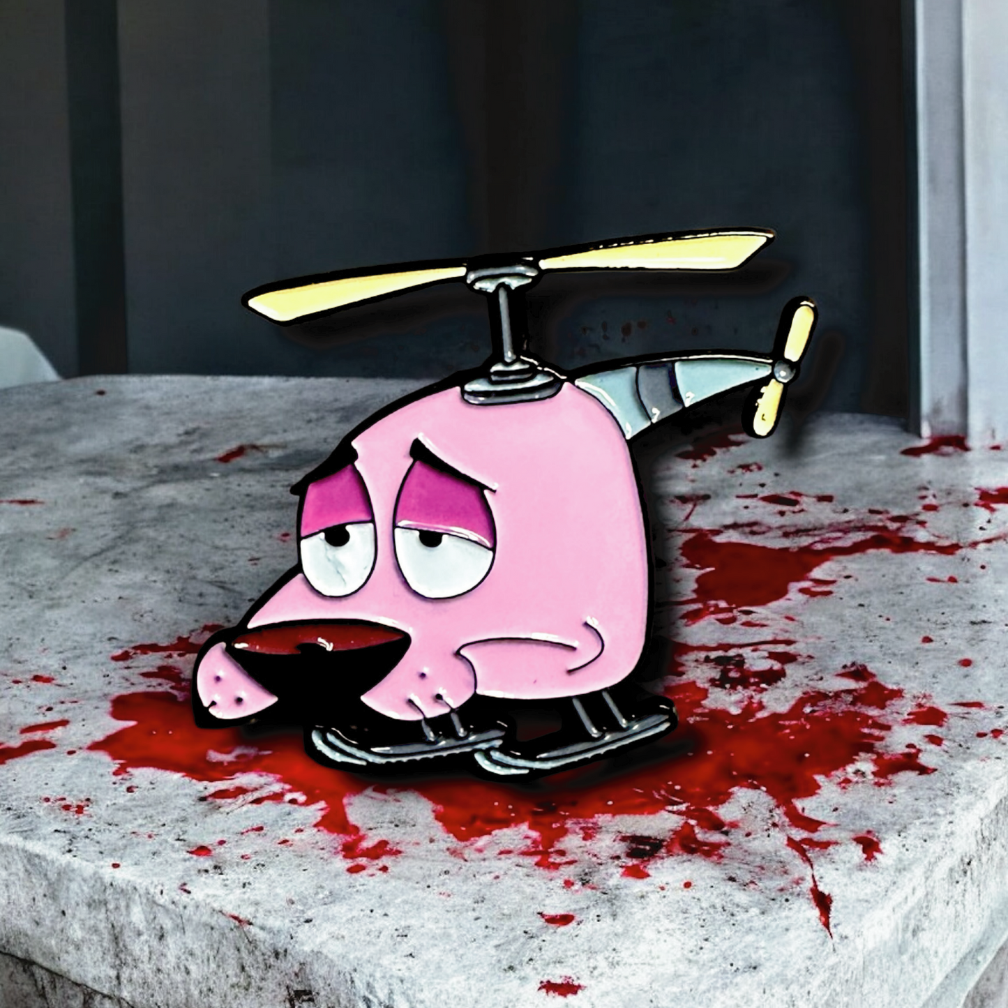 Courage The Cowardly Dog Helicopter Pin