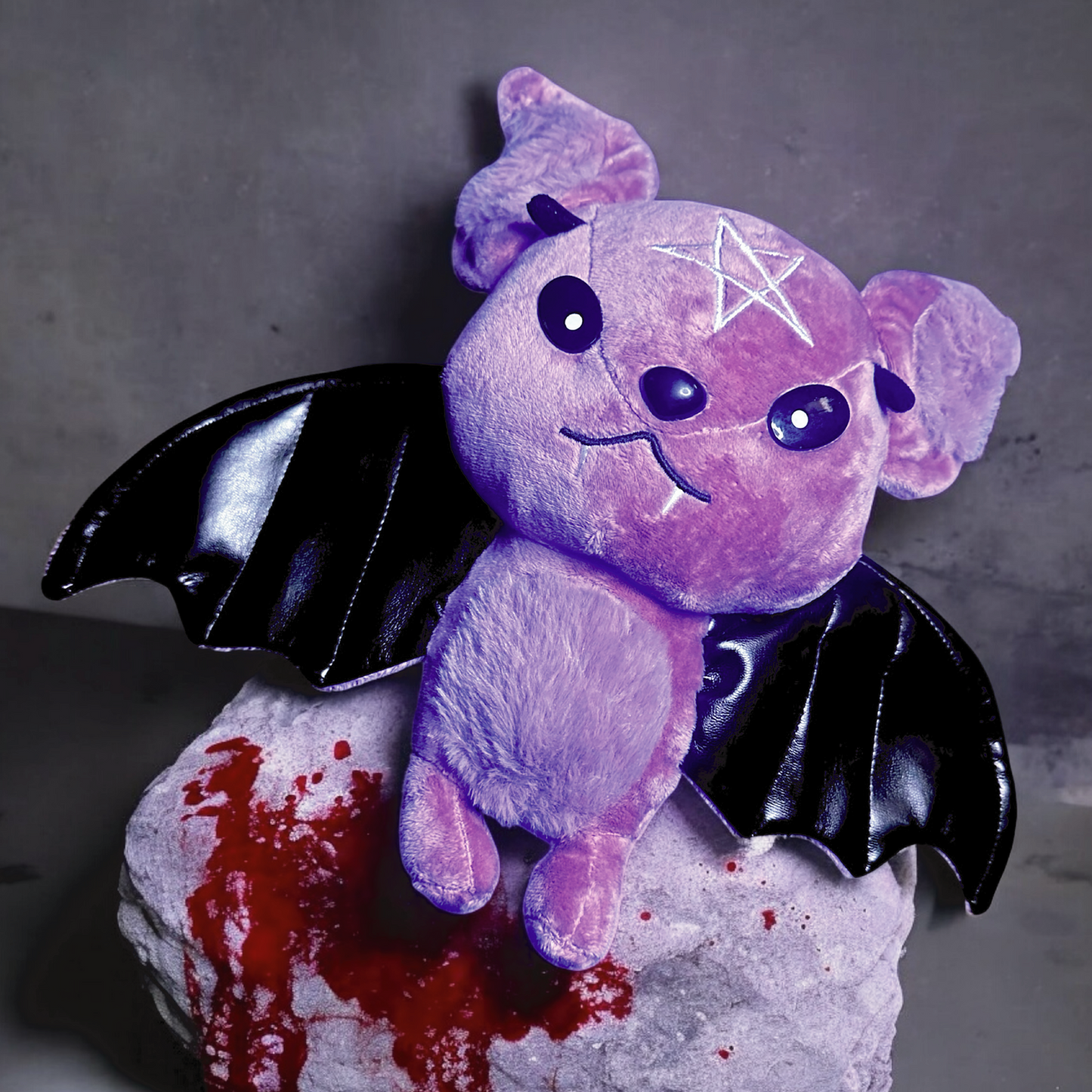 Dark Series Purple Pentagram Bat Plushie