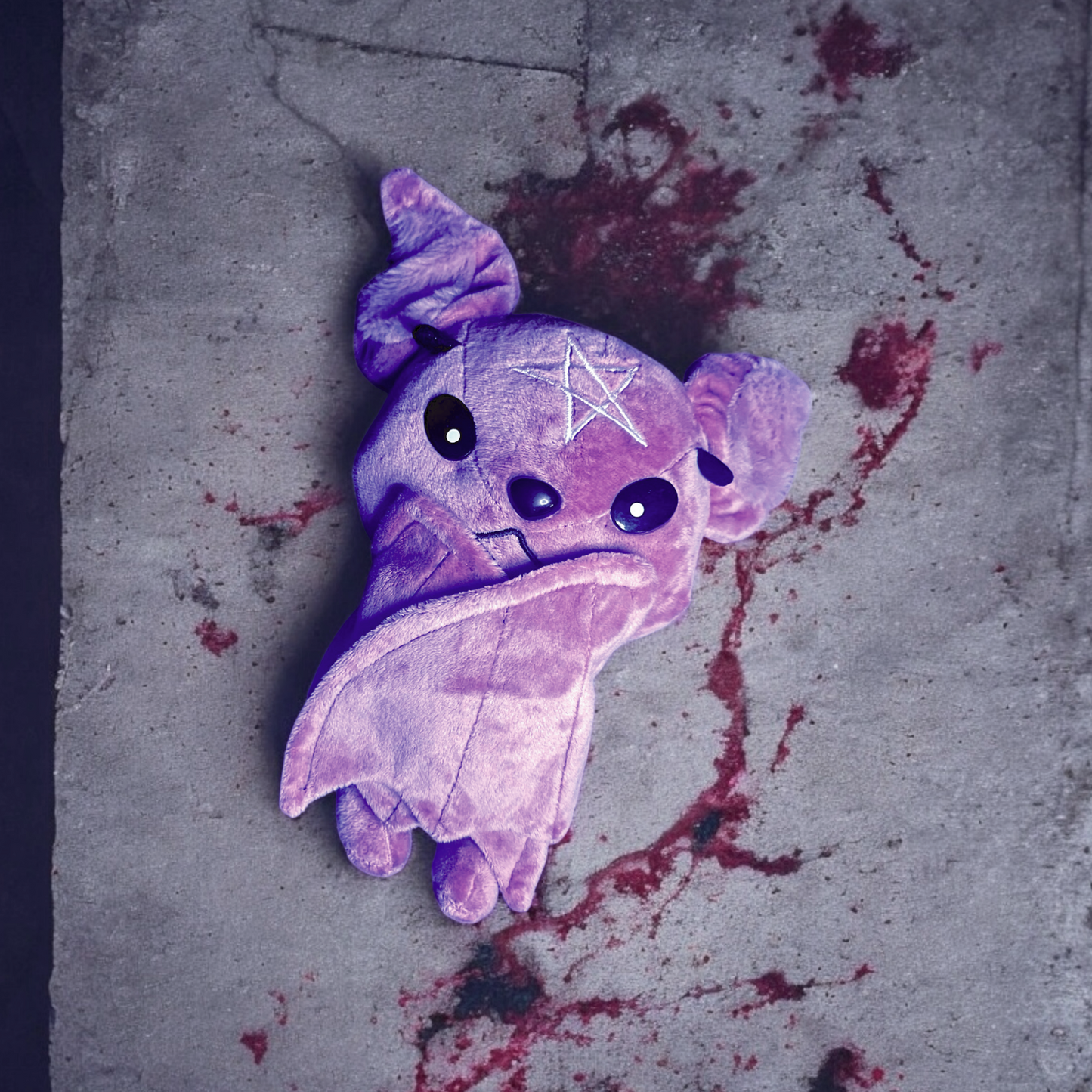 Dark Series Purple Pentagram Bat Plushie