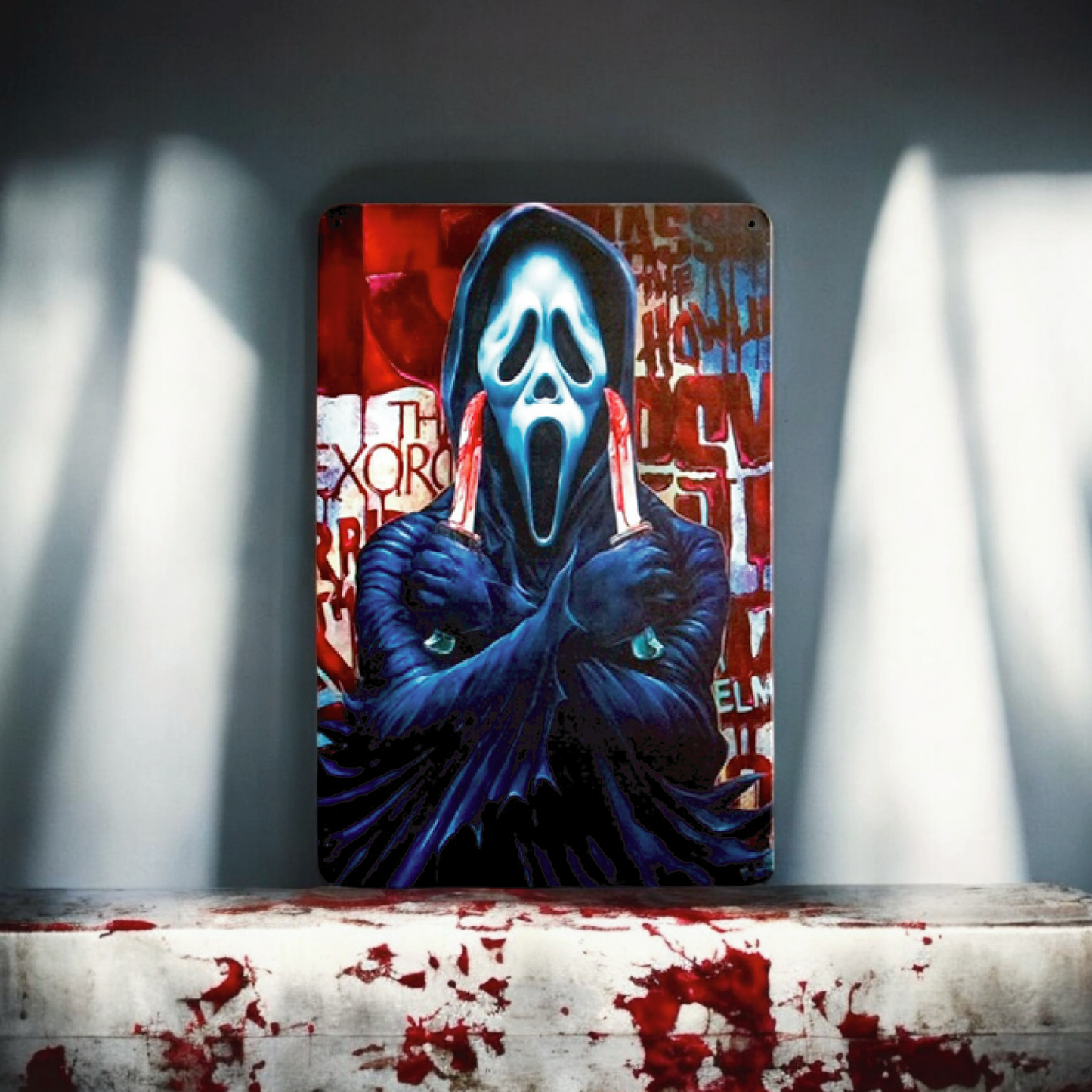 Ghostface Knife Aluminum Home Decor Sign