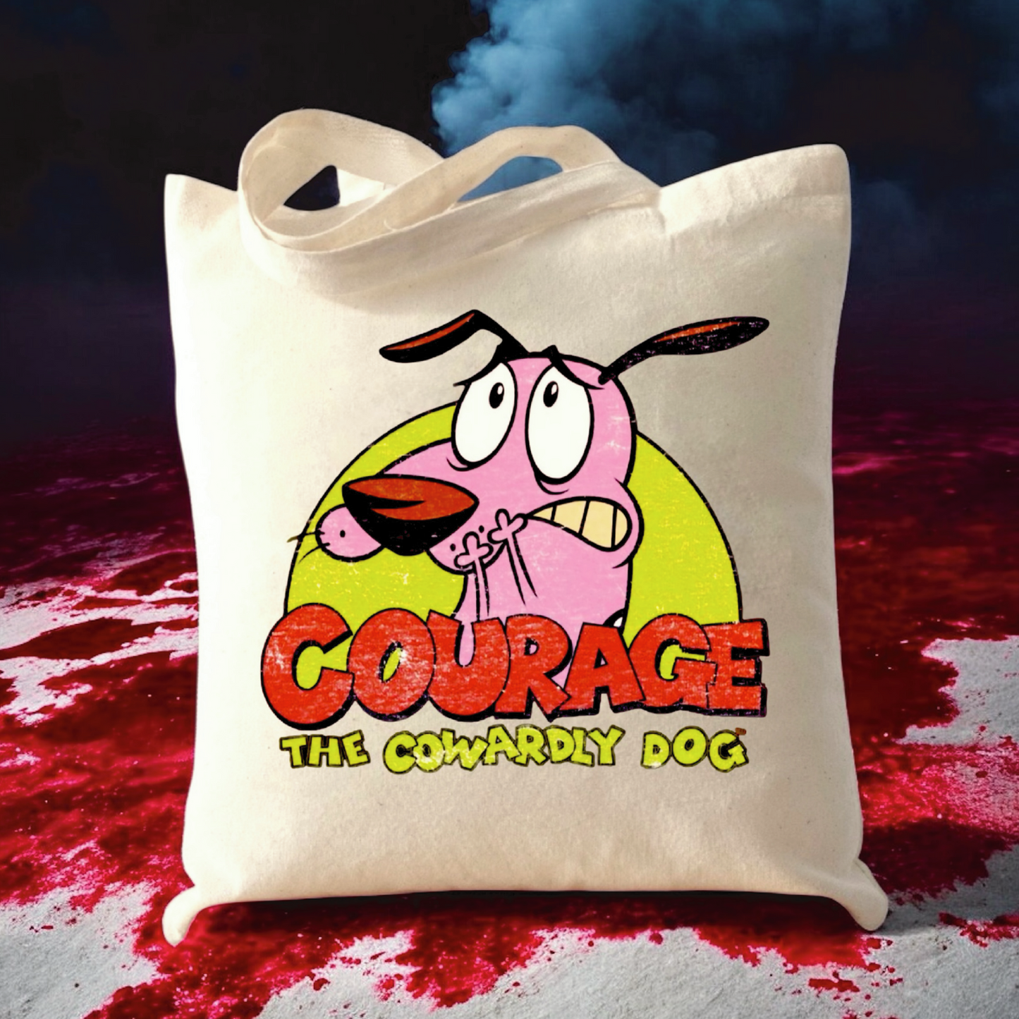 Courage The Cowardly Dog Canvas Tote Bag