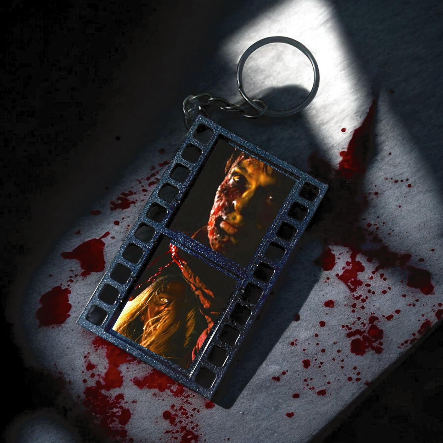 Black Christmas Film Reel Keychain