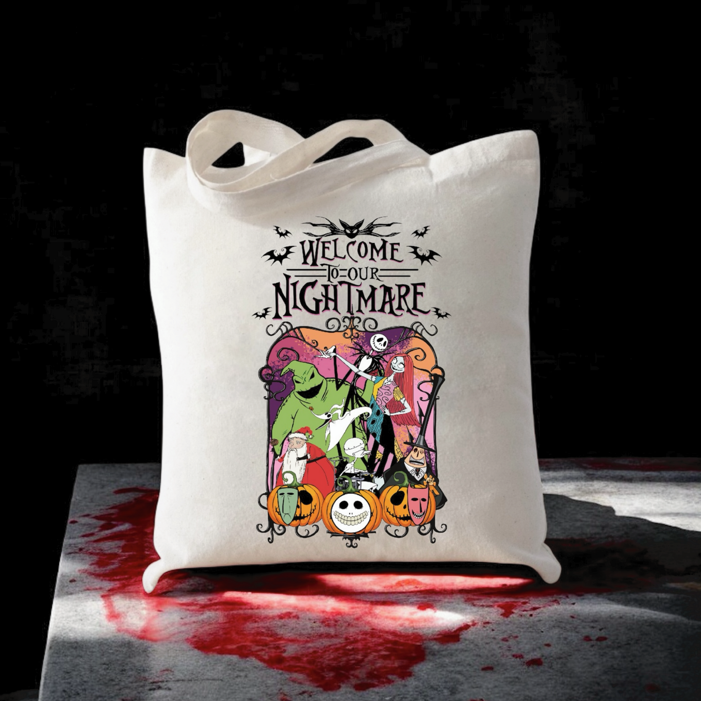 Nightmare Before Christmas Character Canvas Tote Bag