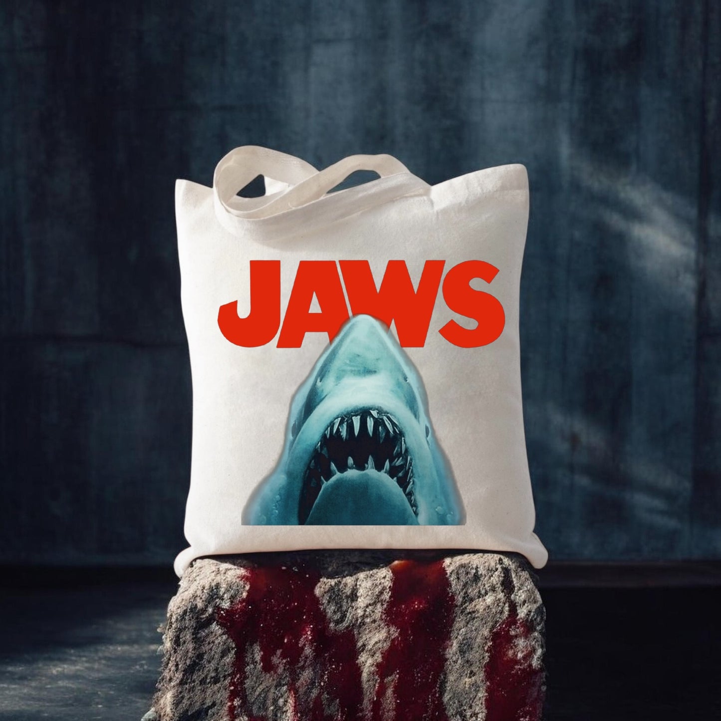 Jaws Canvas Tote Bag