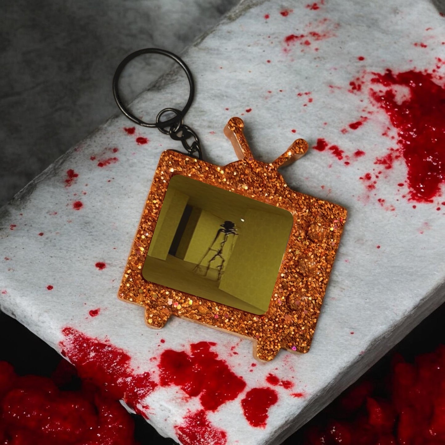 Backrooms TV Keychain