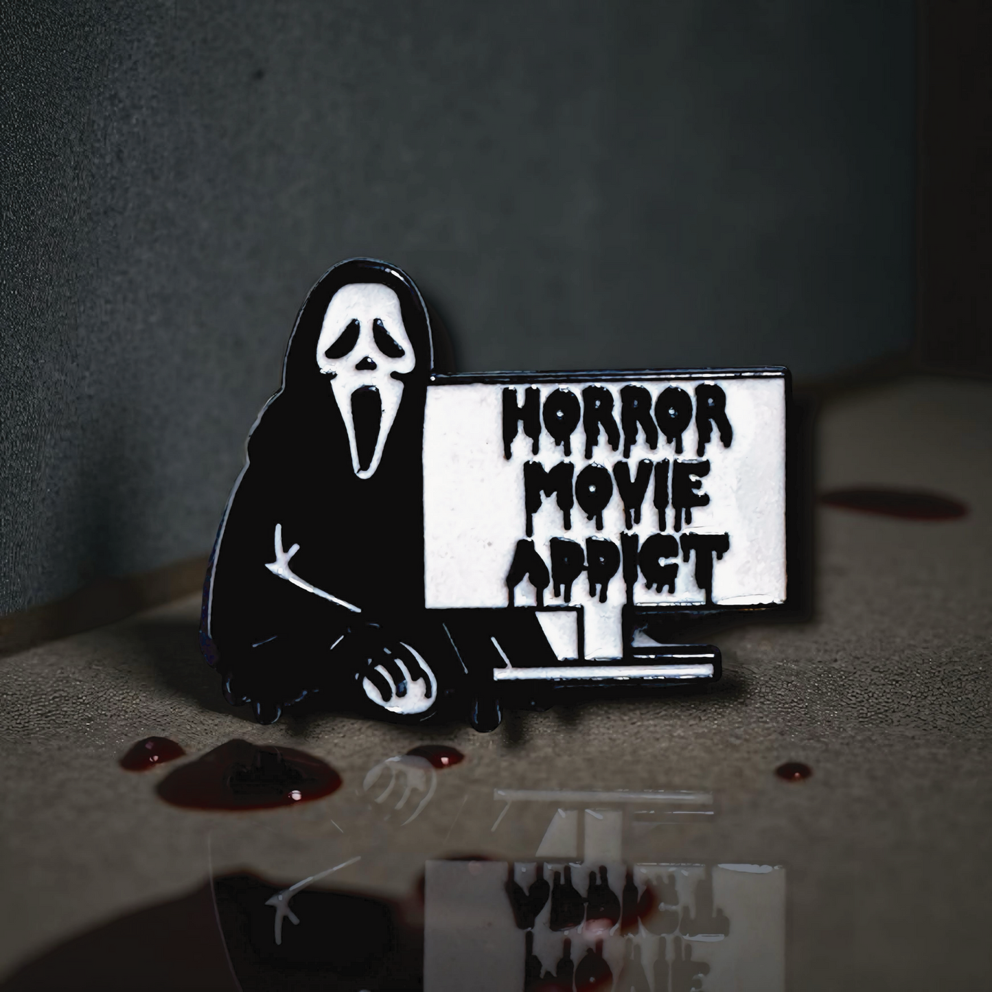 Ghostface Horror Movie Addict Pin