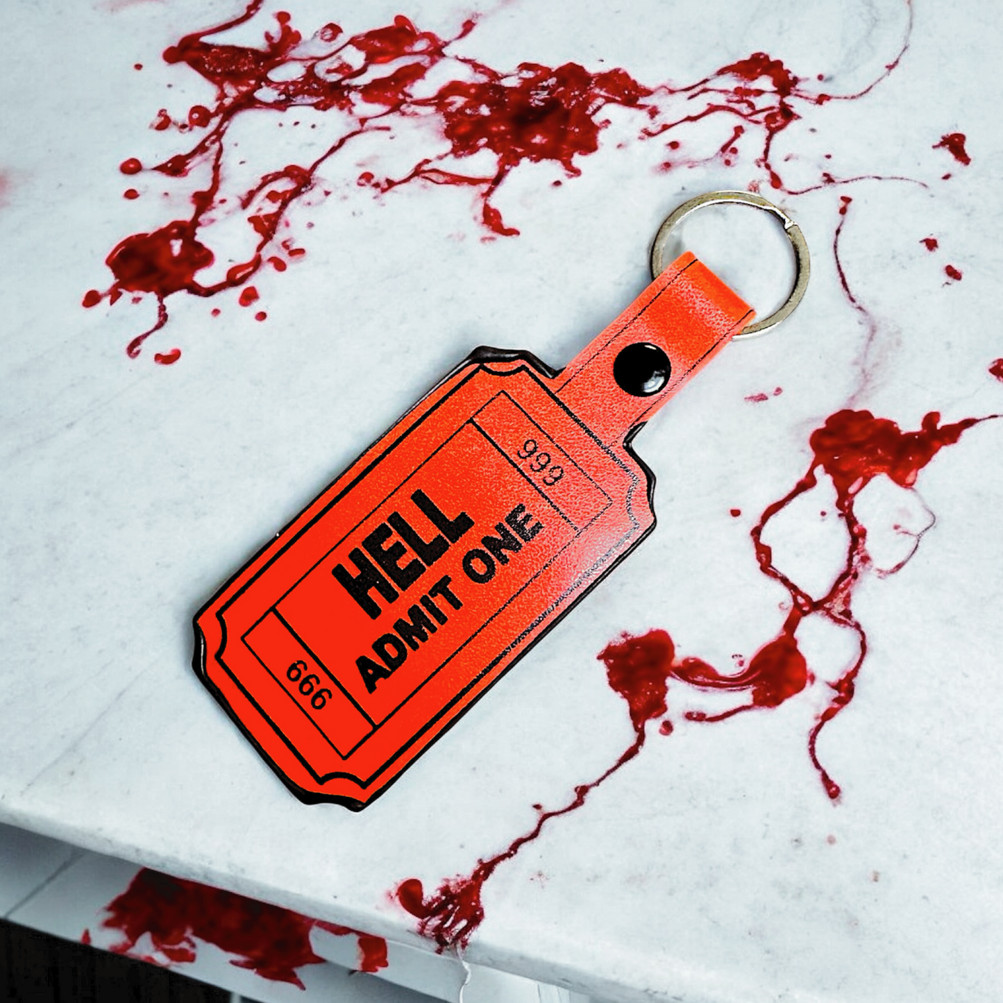 Hell Admit One Ticket Keychain Tag