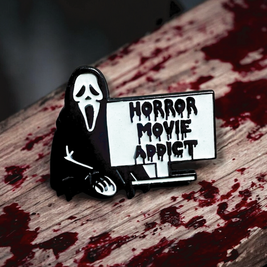 Ghostface Horror Movie Addict Pin