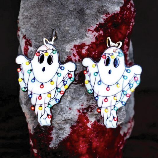 Ghost Christmas Lights Earrings
