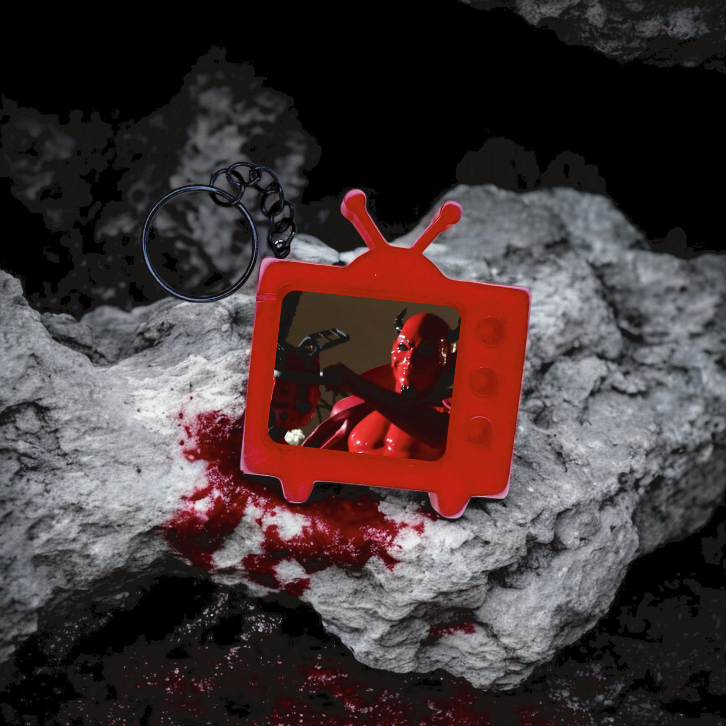 The Red Devil TV Keychain