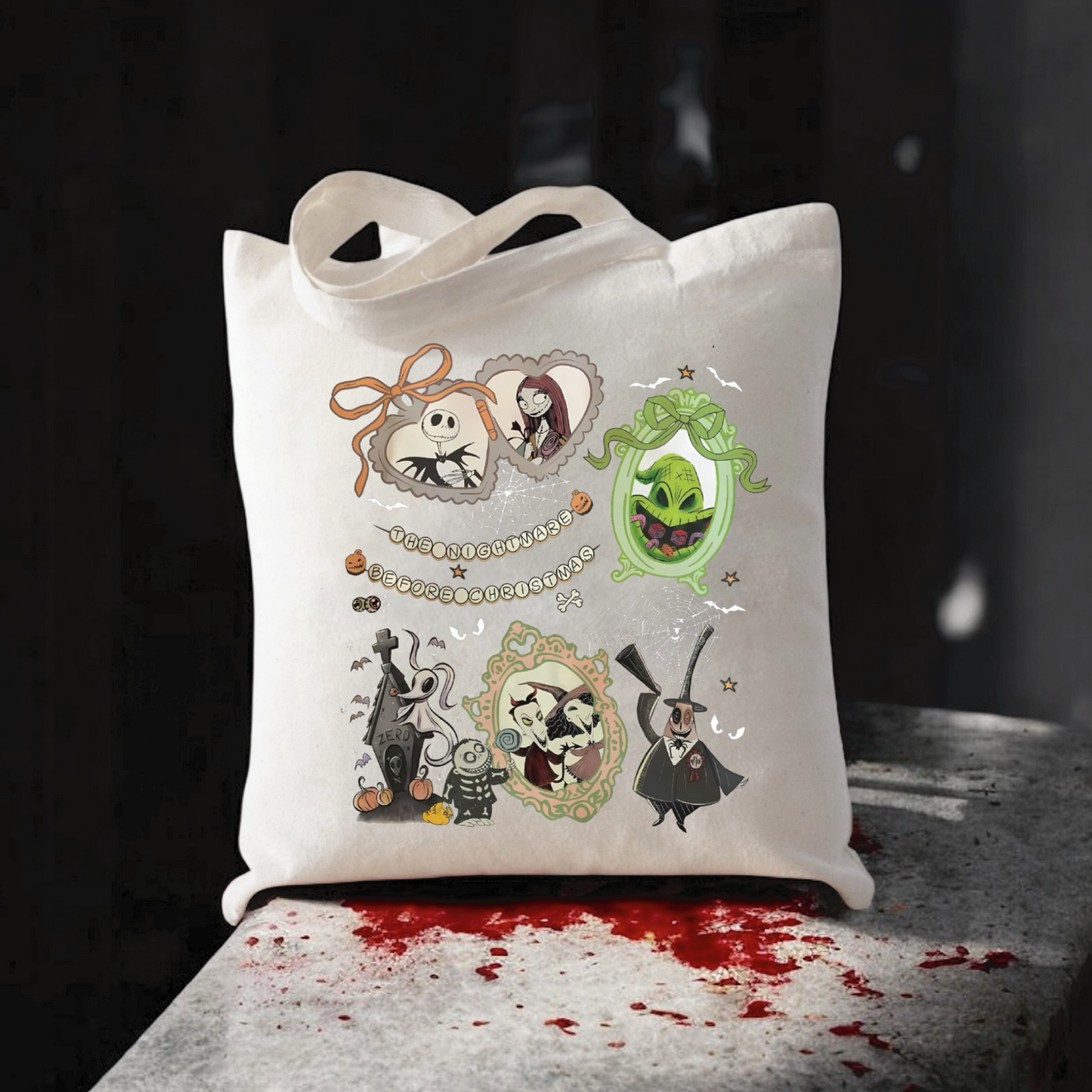 Nightmare Before Christmas Frame Canvas Tote Bag