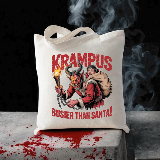 Krampus Santa Canvas Tote Bag