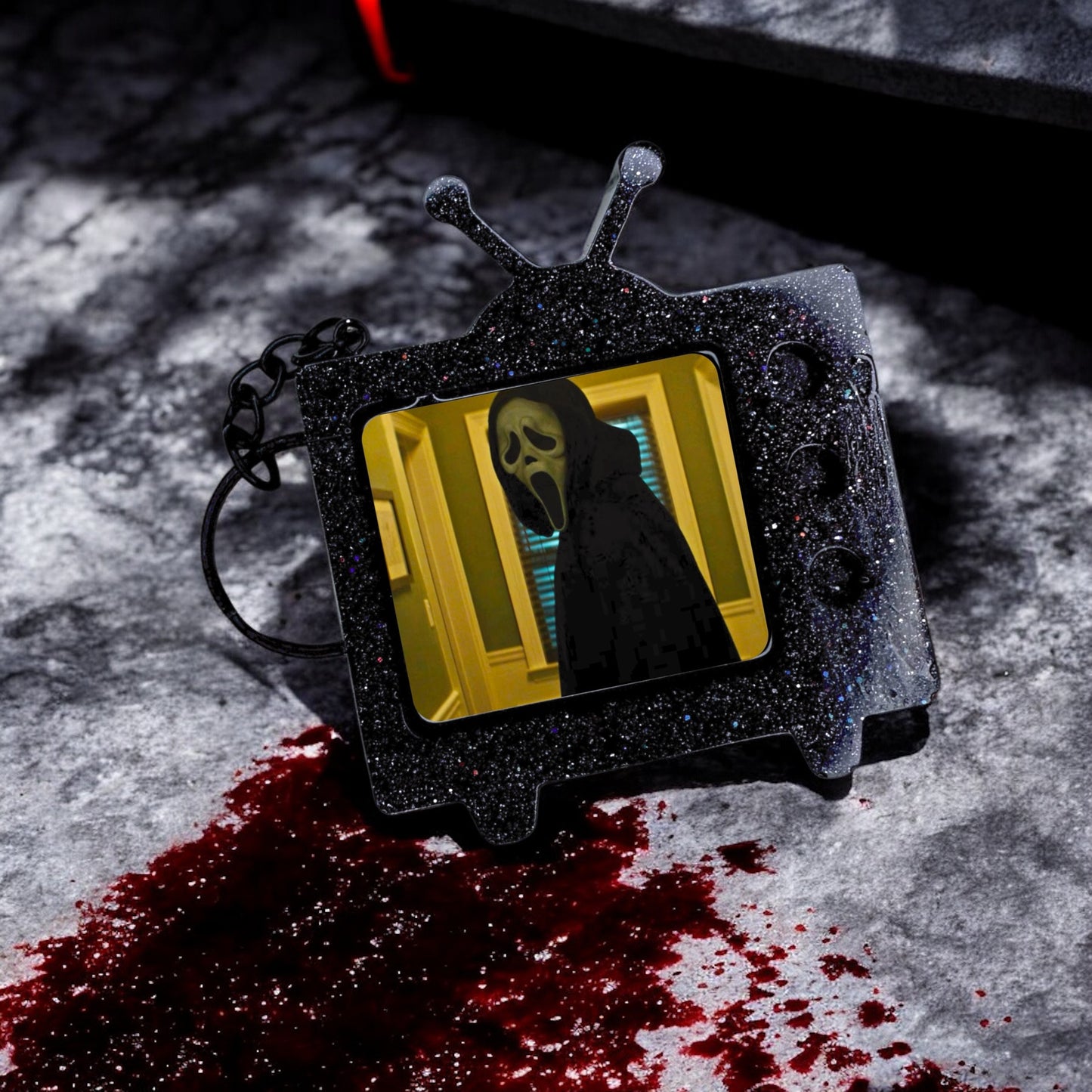 Scream 7 Ghostface TV Keychain